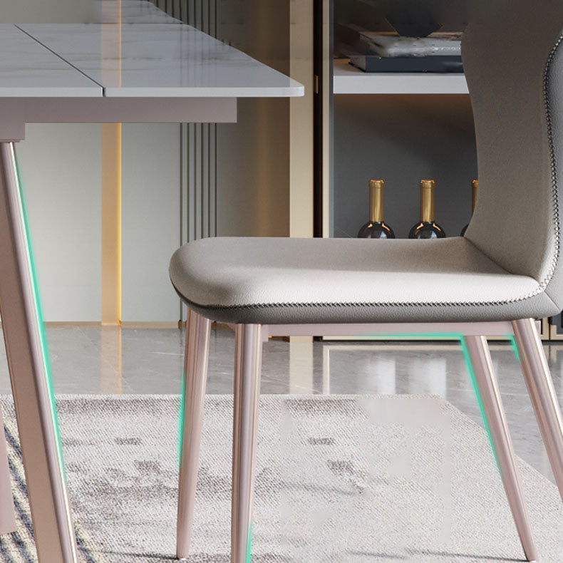 Uitbreidbare 1/4/5/7 stukken Dinerset gesinterde stenen eettafel ingesteld met stoelen