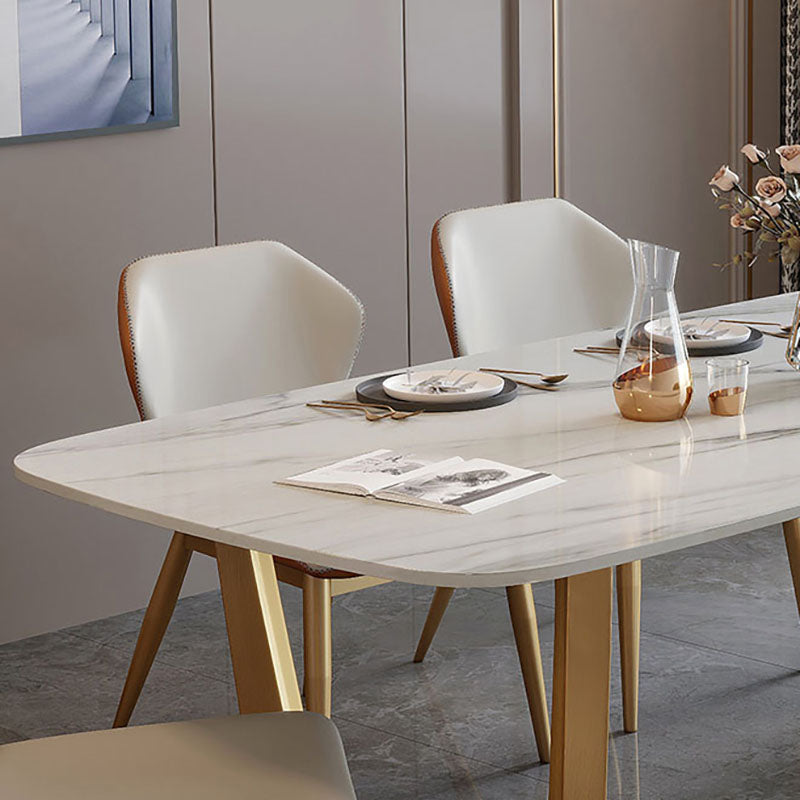 1/2/5/6/7 stuks Luxe meubels Sintered Stone eettafel Set met lederen stoelen