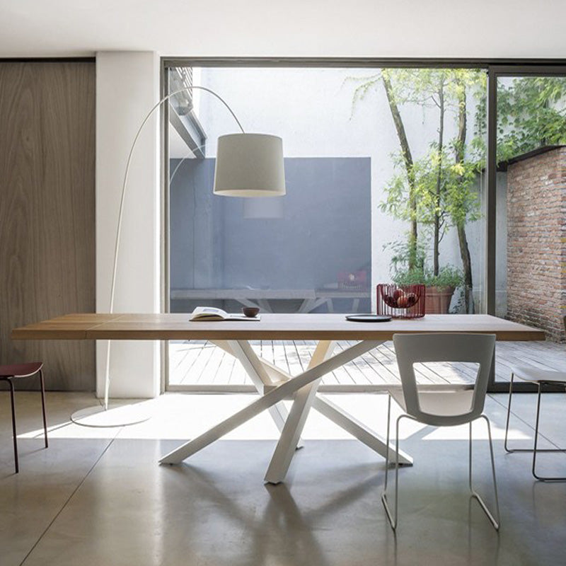 Mesa de comedor de estilo industrial rectángulo Mesa fija de madera maciza para restaurante
