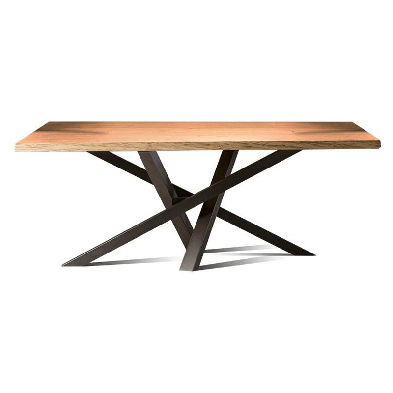 Mesa de comedor de estilo industrial rectángulo Mesa fija de madera maciza para restaurante