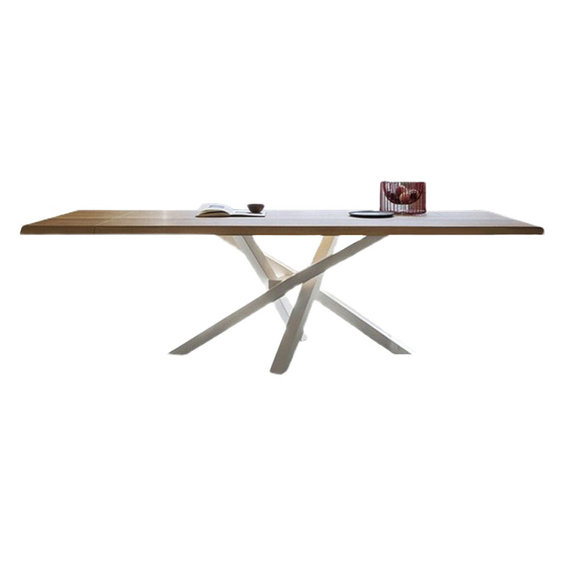 Mesa de comedor de estilo industrial rectángulo Mesa fija de madera maciza para restaurante