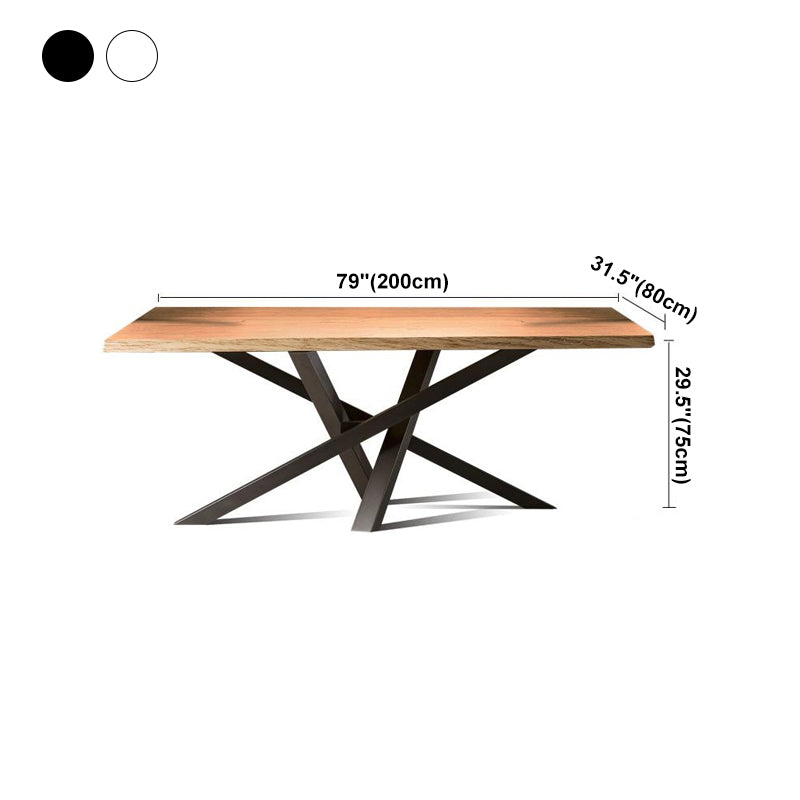 Mesa de comedor de estilo industrial rectángulo Mesa fija de madera maciza para restaurante