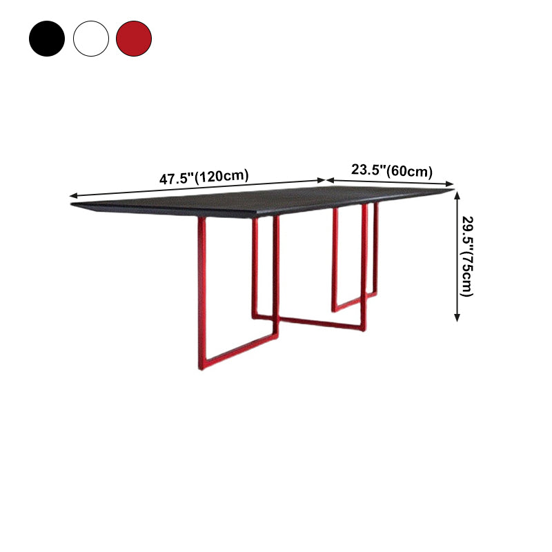 Solid Wood Top Dining Table Industrial Fixed Table for Dining Room