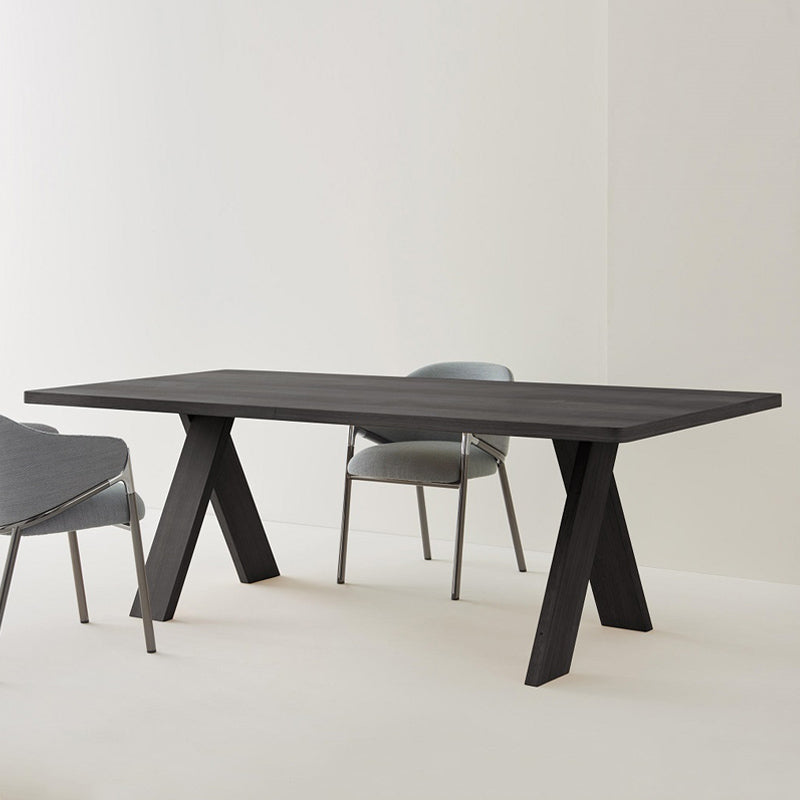 Table à manger rectangulaire industrielle table en bois massif en bois avec 4 jambes