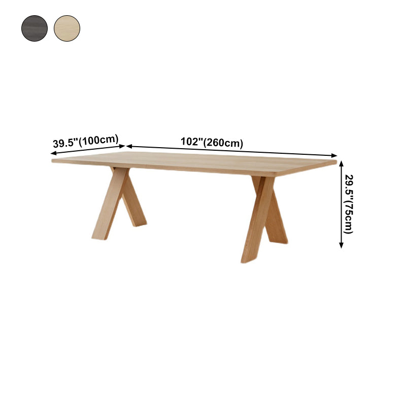 Industrial Rectangle Dining Table Pine Solid Wood Table with 4 Legs