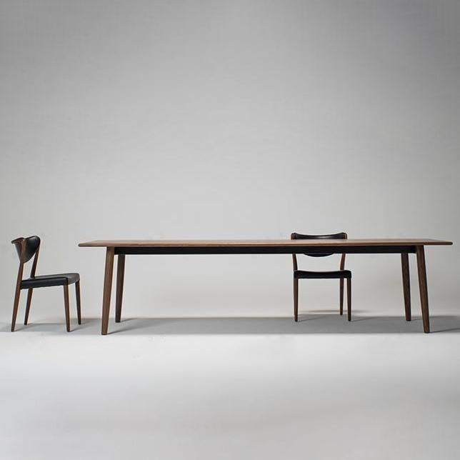 Modern Rectangle Dining Table Solid Wood Fixed Table with 4 Legs