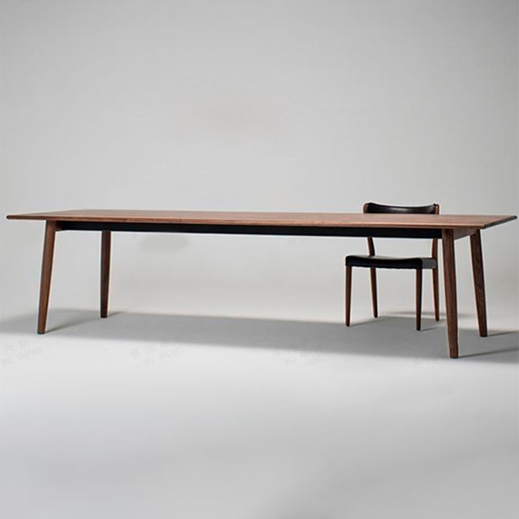 Modern Rectangle Dining Table Solid Wood Fixed Table with 4 Legs