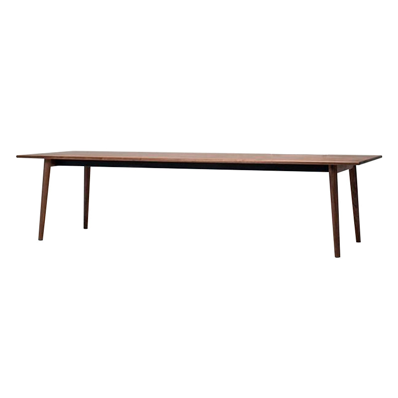 Modern Rectangle Dining Table Solid Wood Fixed Table with 4 Legs