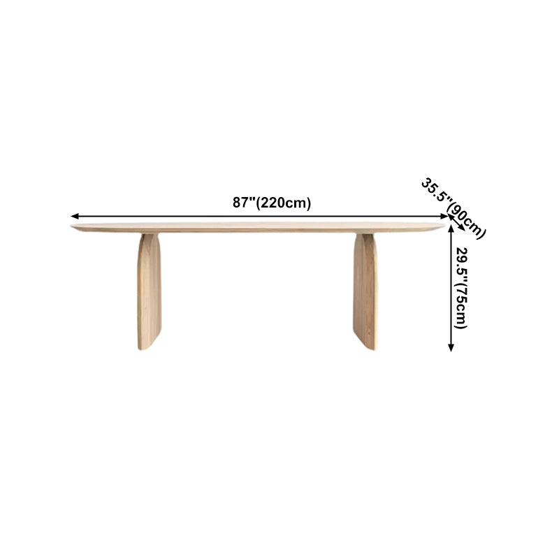 Oval Solid Wood Dining Table Simplicity Double Pedestal Dinette Table for Dining Room