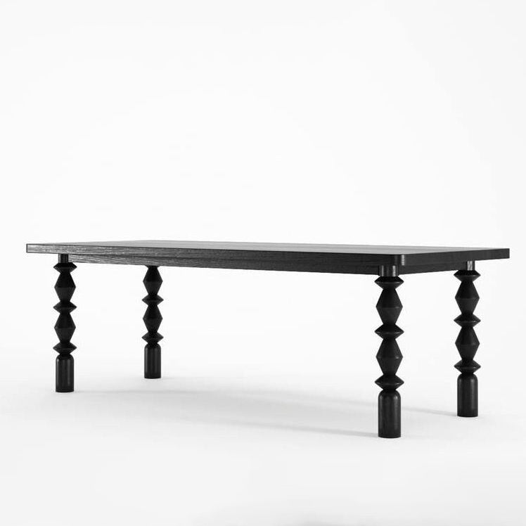 Mesa de comedor informal rectángulo Mesa fija de madera maciza para restaurante