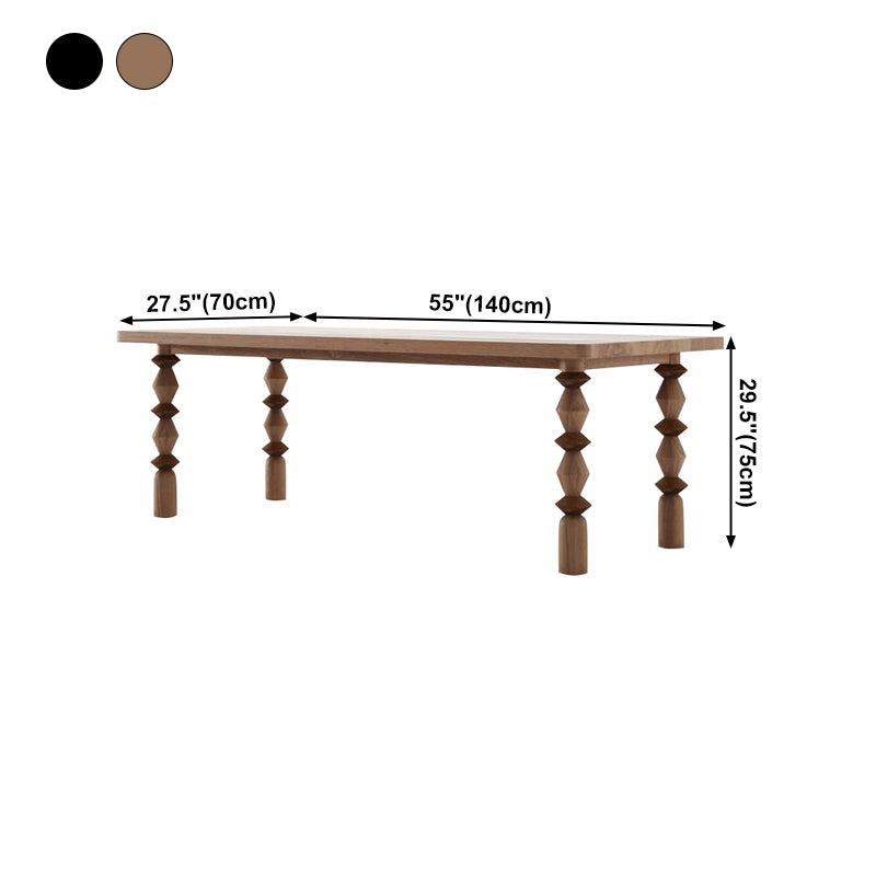Mesa de comedor informal rectángulo Mesa fija de madera maciza para restaurante