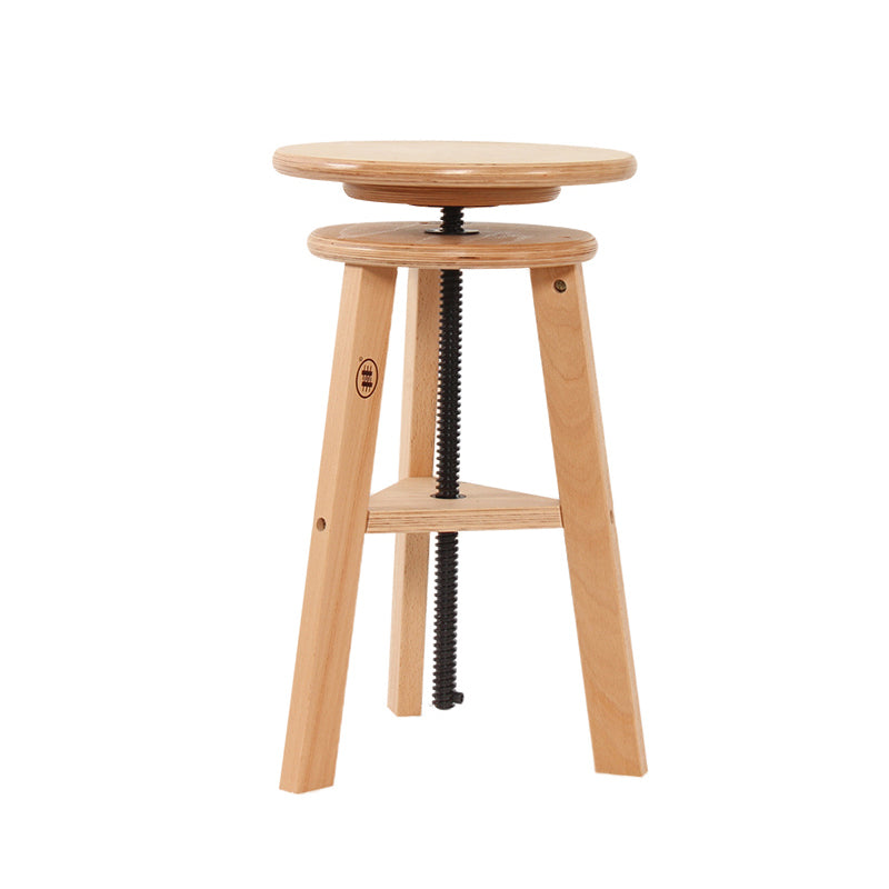 Adjustable Counter Bar Stool Contemporary Armless Wood Bar Stool for Painting Studio