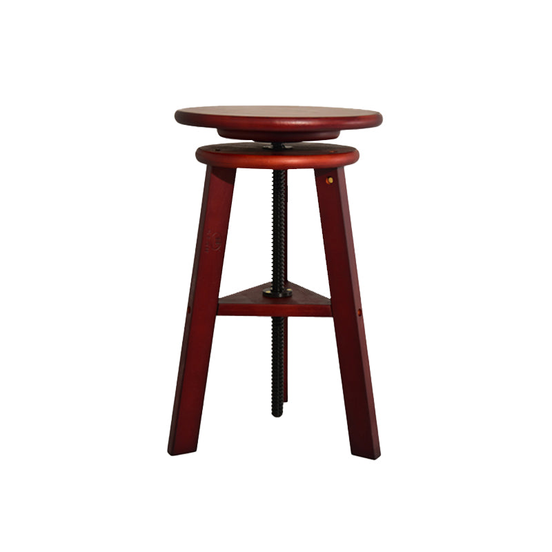 Adjustable Counter Bar Stool Contemporary Armless Wood Bar Stool for Painting Studio
