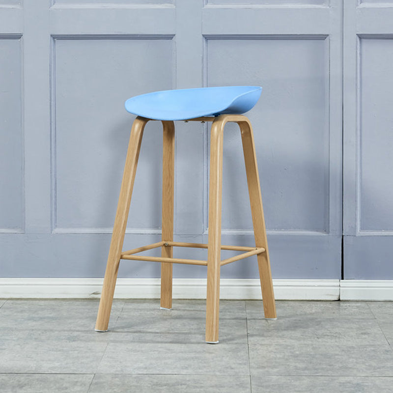 Iron Scandinavian Style Counter Stools Backless Bar Stools with Bucket Seat
