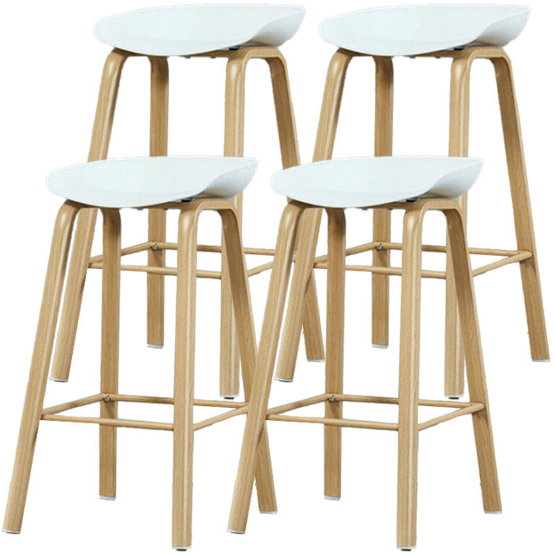Iron Scandinavian Style Counter Stools Backless Bar Stools with Bucket Seat