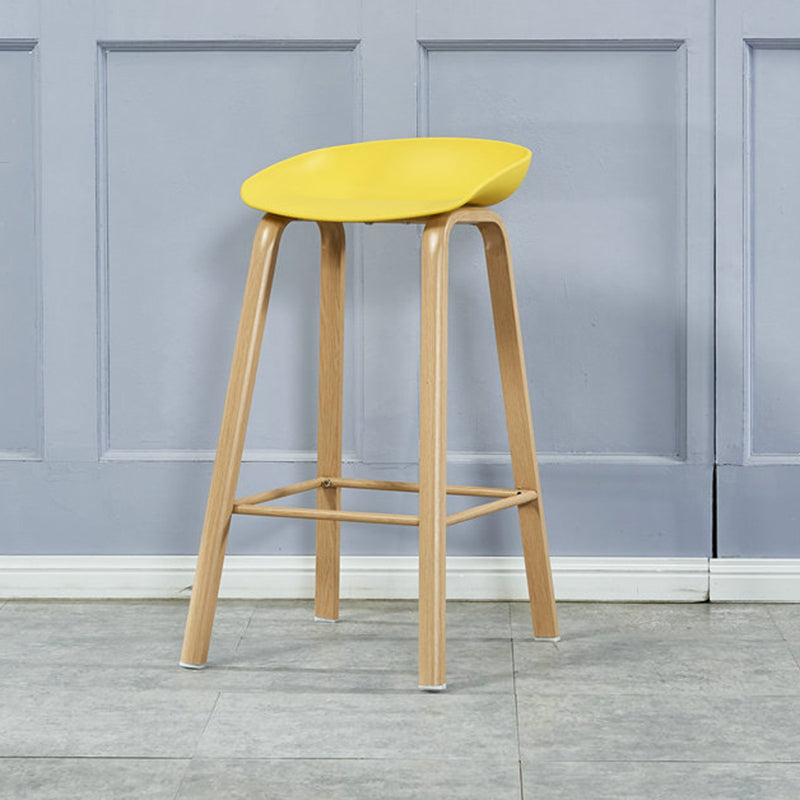 Iron Scandinavian Style Counter Stools Backless Bar Stools with Bucket Seat