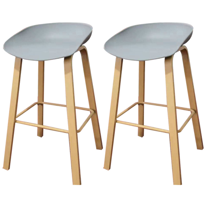 Iron Scandinavian Style Counter Stools Backless Bar Stools with Bucket Seat