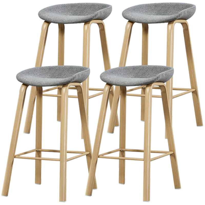 Iron Scandinavian Style Counter Stools Backless Bar Stools with Bucket Seat