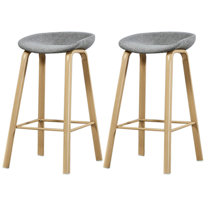 Iron Scandinavian Style Counter Stools Backless Bar Stools with Bucket Seat