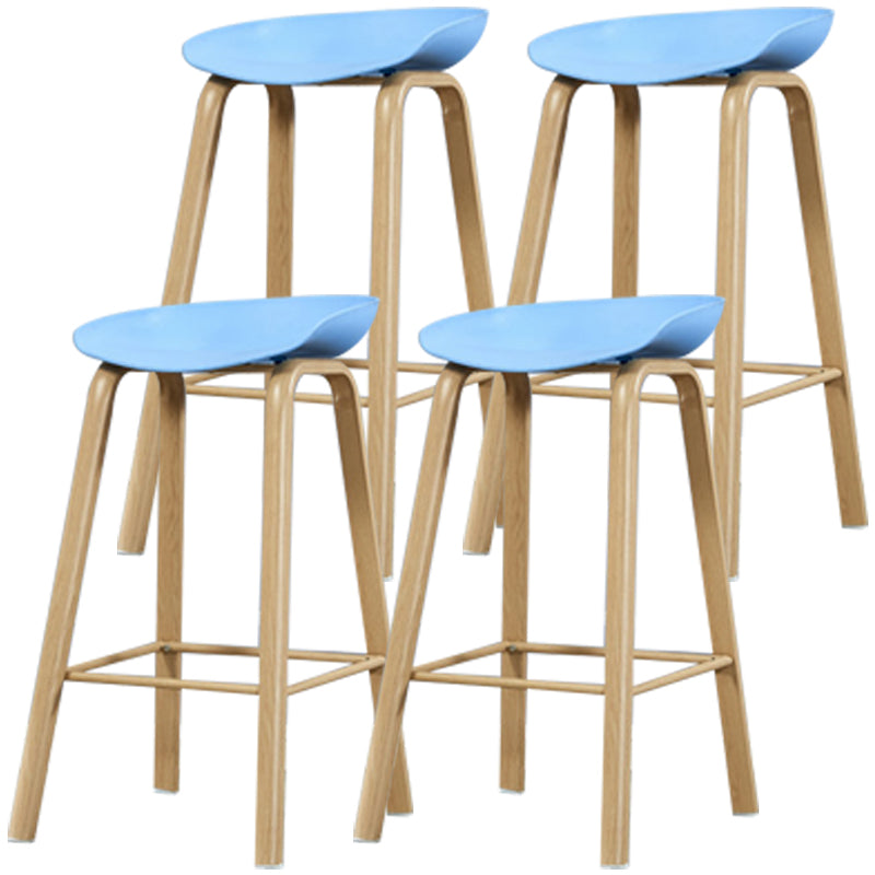 Iron Scandinavian Style Counter Stools Backless Bar Stools with Bucket Seat
