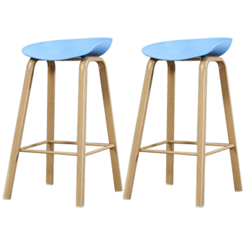 Iron Scandinavian Style Counter Stools Backless Bar Stools with Bucket Seat