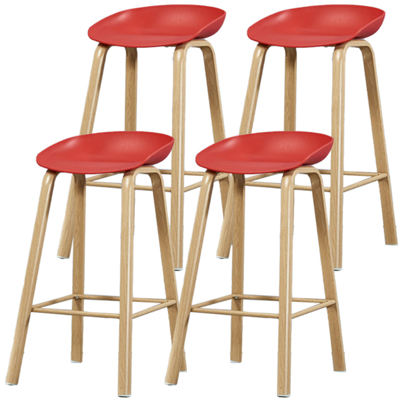 Iron Scandinavian Style Counter Stools Backless Bar Stools with Bucket Seat