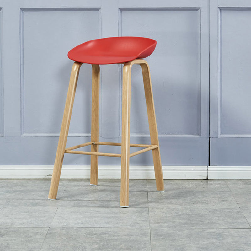 Iron Scandinavian Style Counter Stools Backless Bar Stools with Bucket Seat