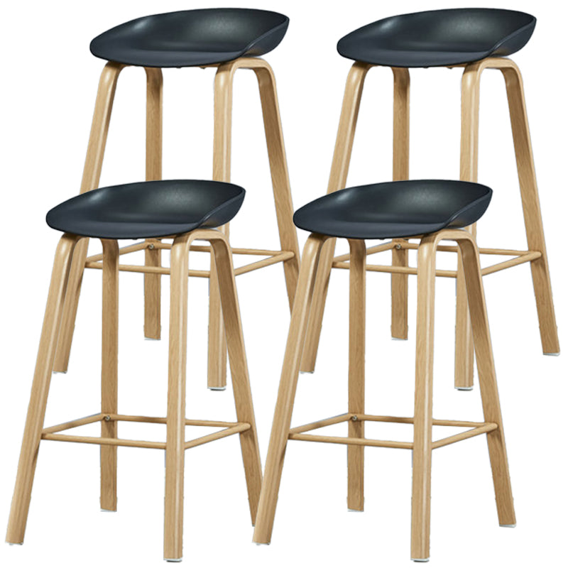 Iron Scandinavian Style Counter Stools Backless Bar Stools with Bucket Seat