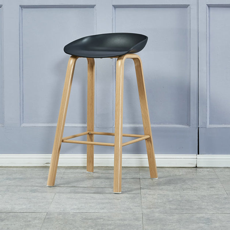 Iron Scandinavian Style Counter Stools Backless Bar Stools with Bucket Seat