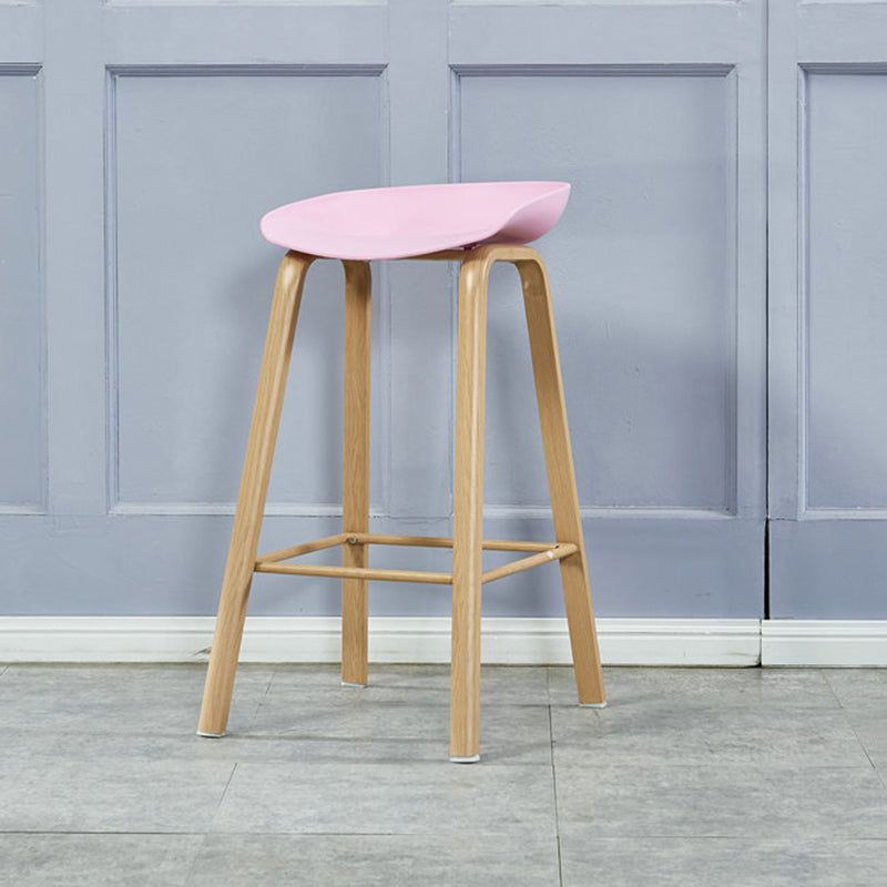 Iron Scandinavian Style Counter Stools Backless Bar Stools with Bucket Seat