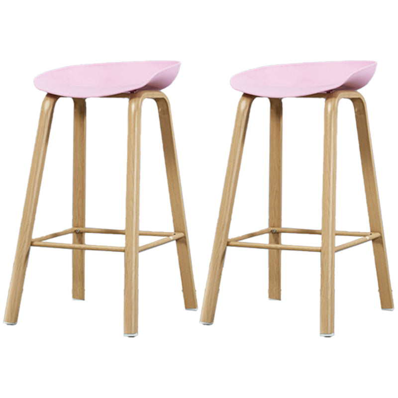 Iron Scandinavian Style Counter Stools Backless Bar Stools with Bucket Seat