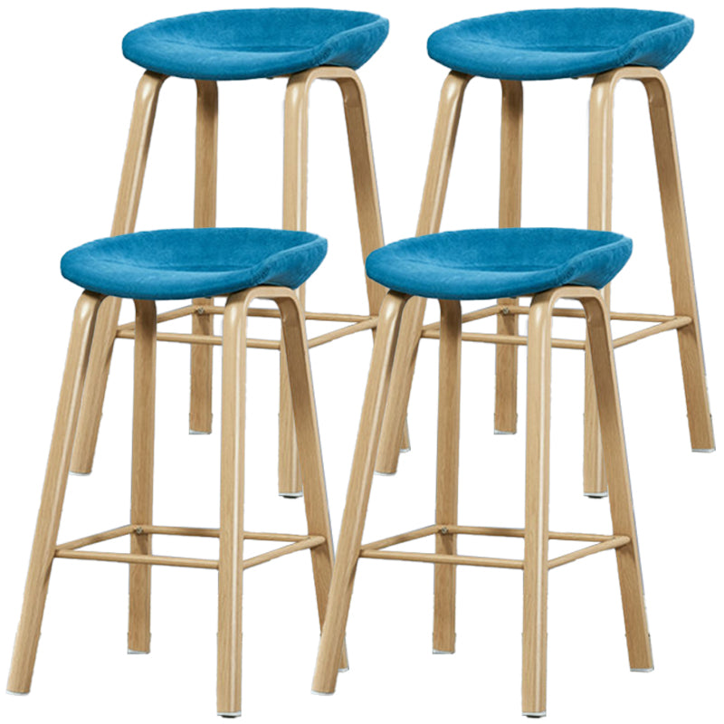 Iron Scandinavian Style Counter Stools Backless Bar Stools with Bucket Seat