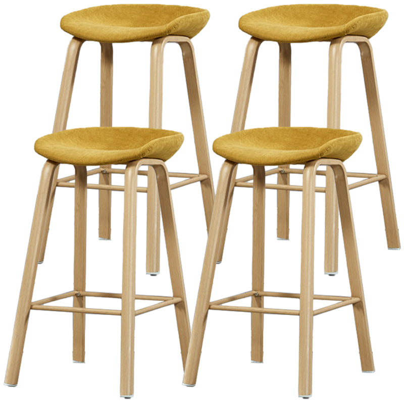 Iron Scandinavian Style Counter Stools Backless Bar Stools with Bucket Seat