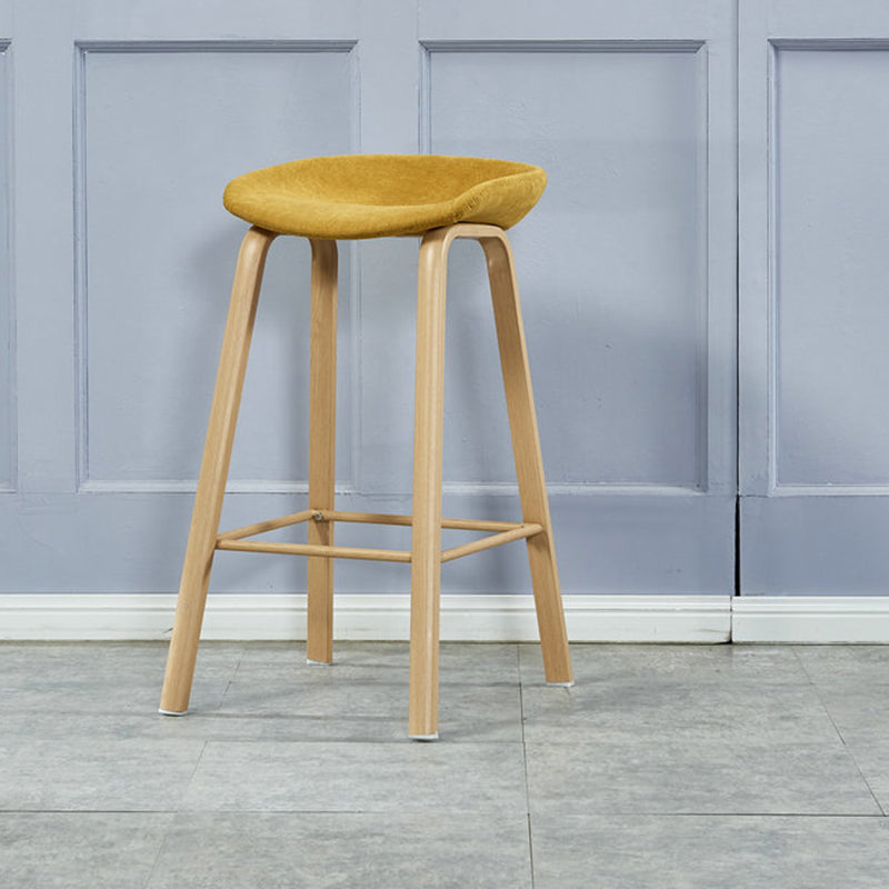 Iron Scandinavian Style Counter Stools Backless Bar Stools with Bucket Seat
