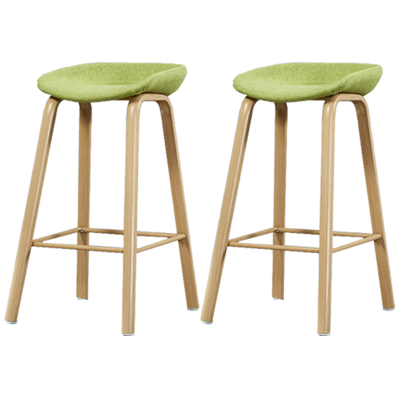 Iron Scandinavian Style Counter Stools Backless Bar Stools with Bucket Seat