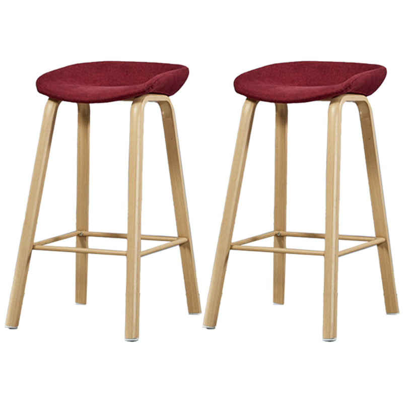 Iron Scandinavian Style Counter Stools Backless Bar Stools with Bucket Seat