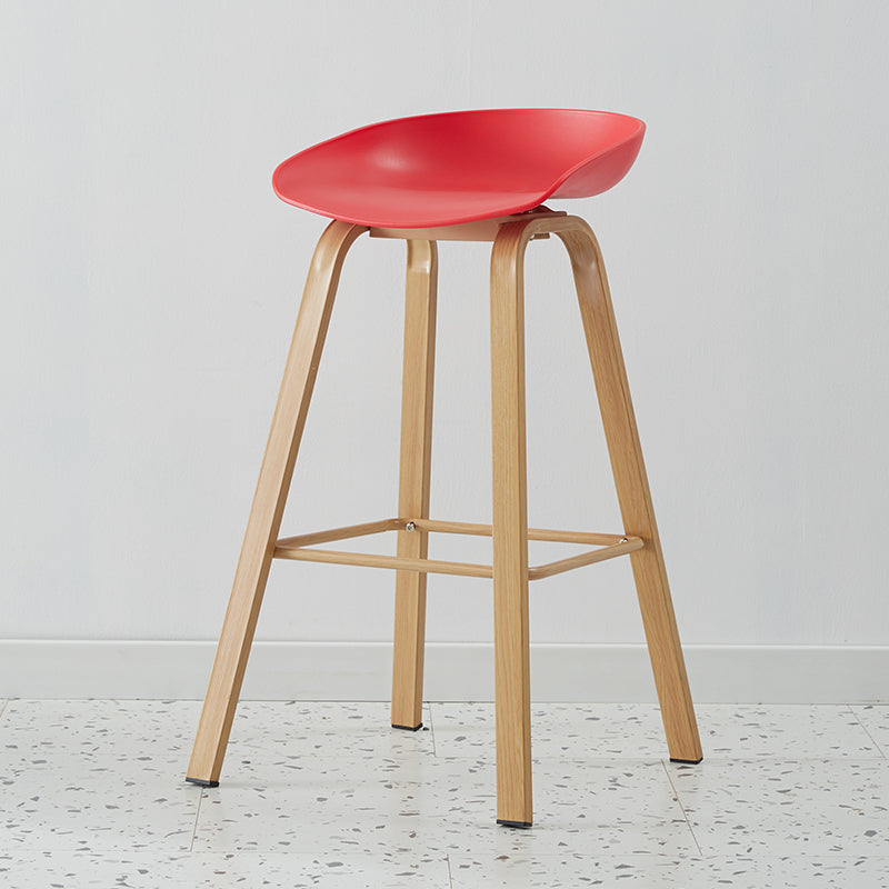 Scandinavian Style Bar-stool with Metal Legs Counter Stool for Kitchen Bar