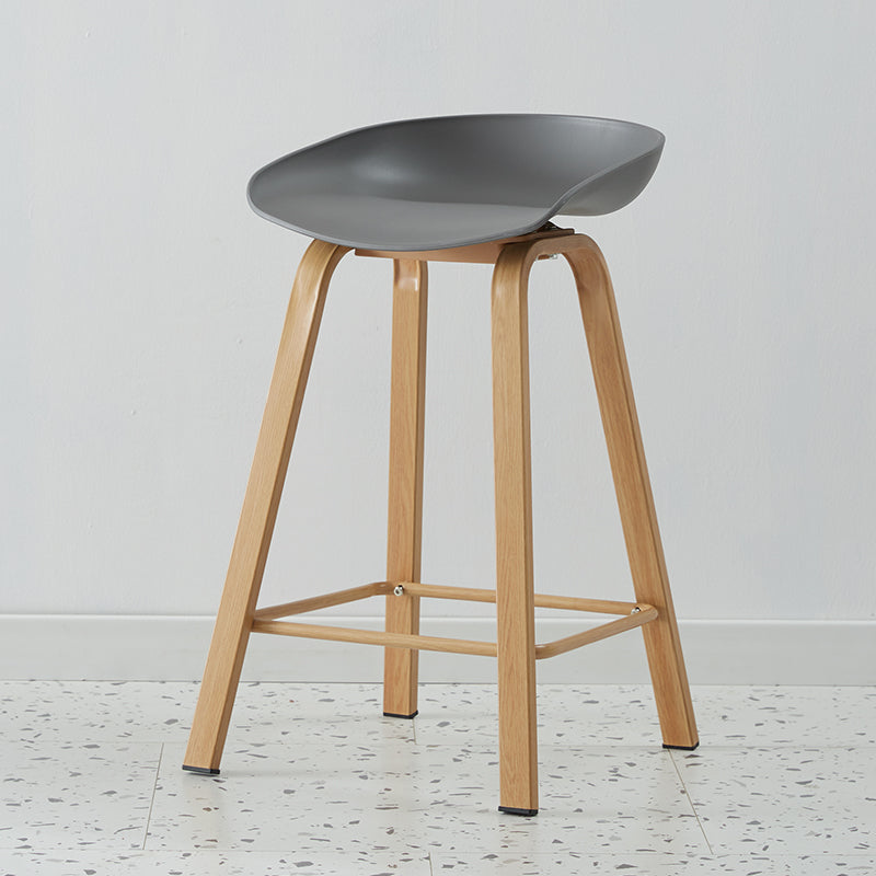 Scandinavian Style Bar-stool with Metal Legs Counter Stool for Kitchen Bar
