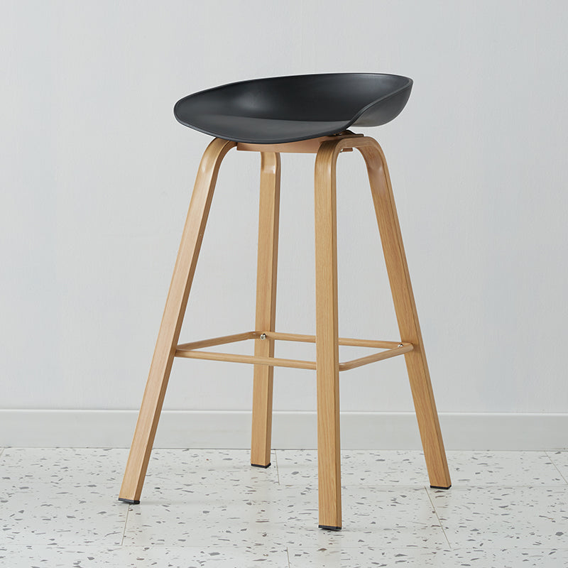 Scandinavian Style Bar-stool with Metal Legs Counter Stool for Kitchen Bar