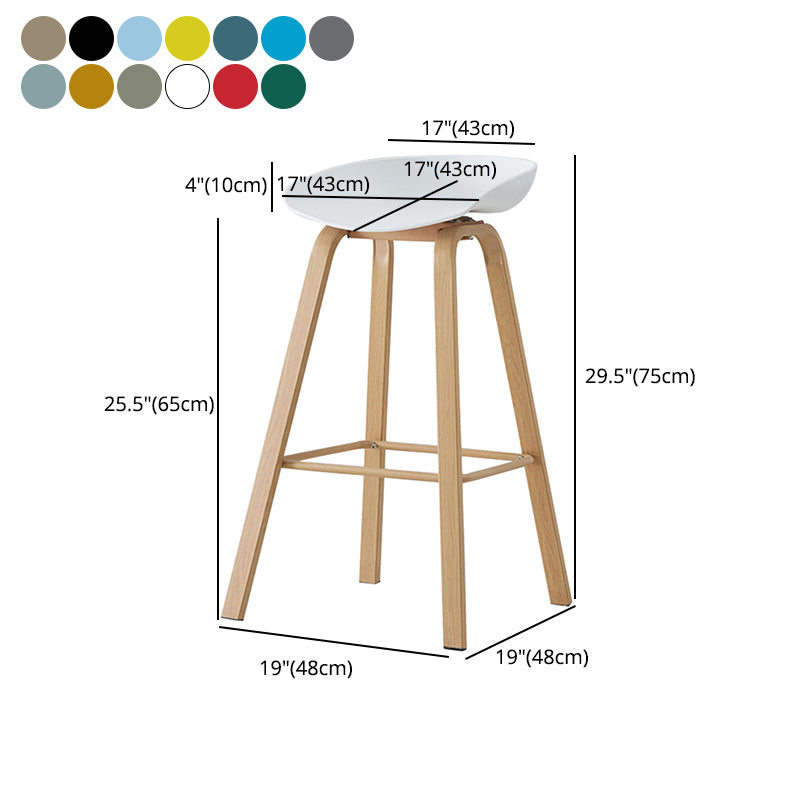 Scandinavian Style Bar-stool with Metal Legs Counter Stool for Kitchen Bar