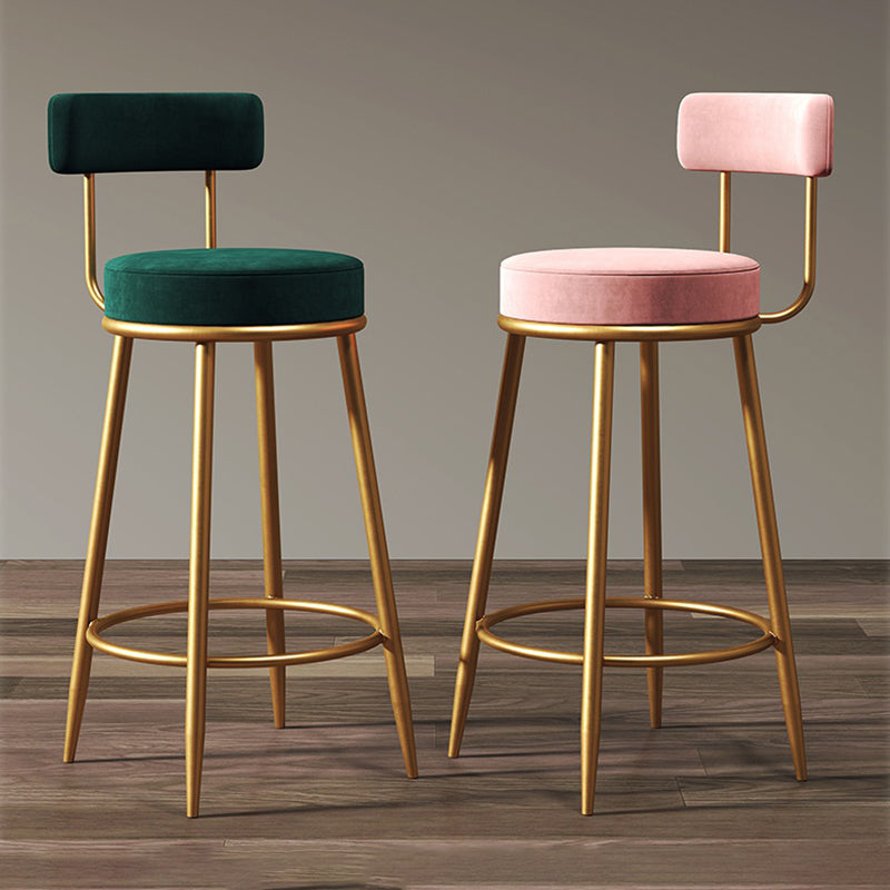 Scandinavian Style Bar Stool Metal Legs Round Seat Counter Stool for Kitchen Bar