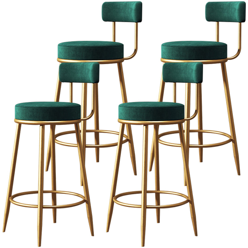 Scandinavian Style Bar Stool Metal Legs Round Seat Counter Stool for Kitchen Bar