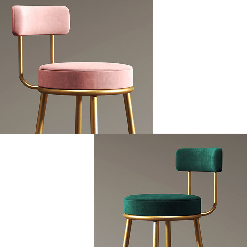 Scandinavian Style Bar Stool Metal Legs Round Seat Counter Stool for Kitchen Bar