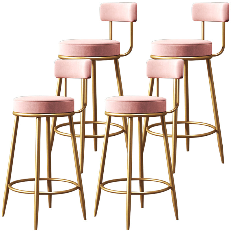 Scandinavian Style Bar Stool Metal Legs Round Seat Counter Stool for Kitchen Bar
