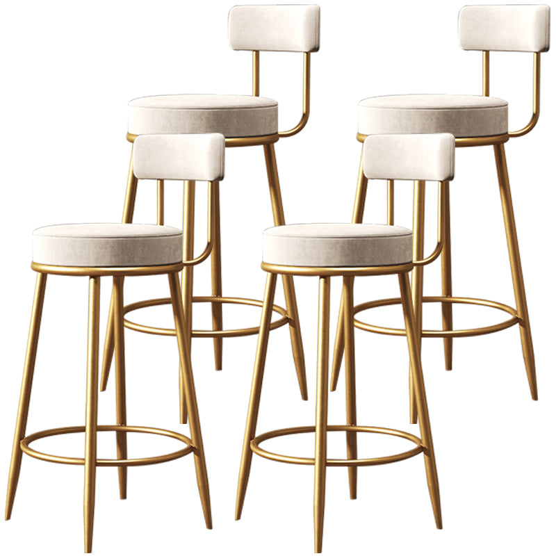 Scandinavian Style Bar Stool Metal Legs Round Seat Counter Stool for Kitchen Bar