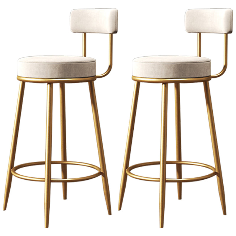 Scandinavian Style Bar Stool Metal Legs Round Seat Counter Stool for Kitchen Bar