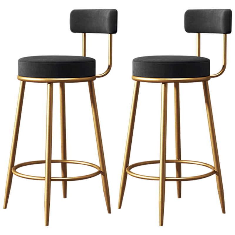 Scandinavian Style Bar Stool Metal Legs Round Seat Counter Stool for Kitchen Bar