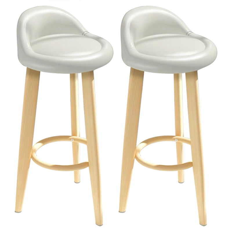 Contemporary Solid Wood Barstool Indoor Bar Stool with Cushion and Low Back