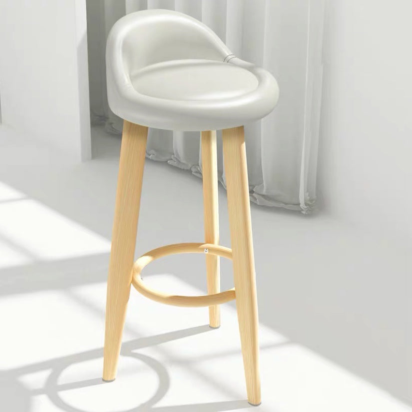Contemporary Solid Wood Barstool Indoor Bar Stool with Cushion and Low Back