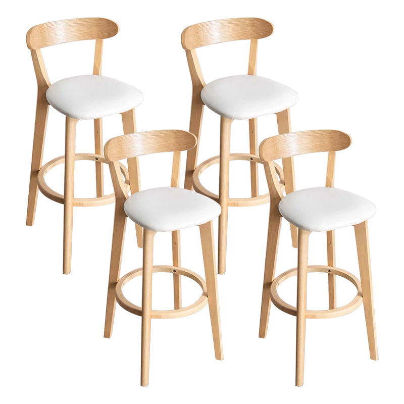 Contemporary Solid Wood Barstool Indoor Bar Stool with Cushion and Low Back